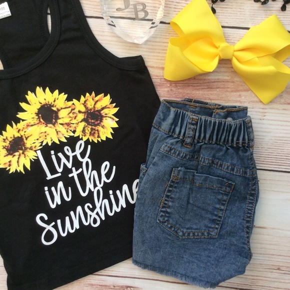 Girls LIVE IN THE SUNSHINE 3pc Outfit - Picture 4 of 4